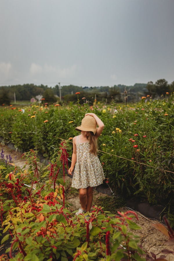 Kids Piper&Cloth Hikari Pintuck Dress - Mustard Sage Blossom