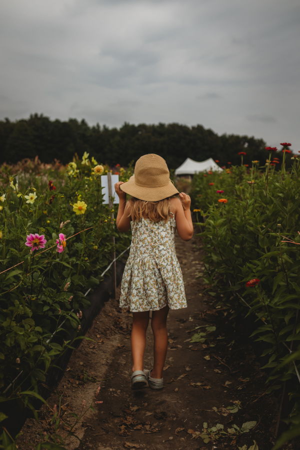 Kids Piper&Cloth Hikari Pintuck Dress - Mustard Sage Blossom