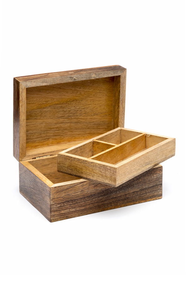 Matr Boomie Indukala Moon Phase Jewelry Box - Wood Brass Inlay