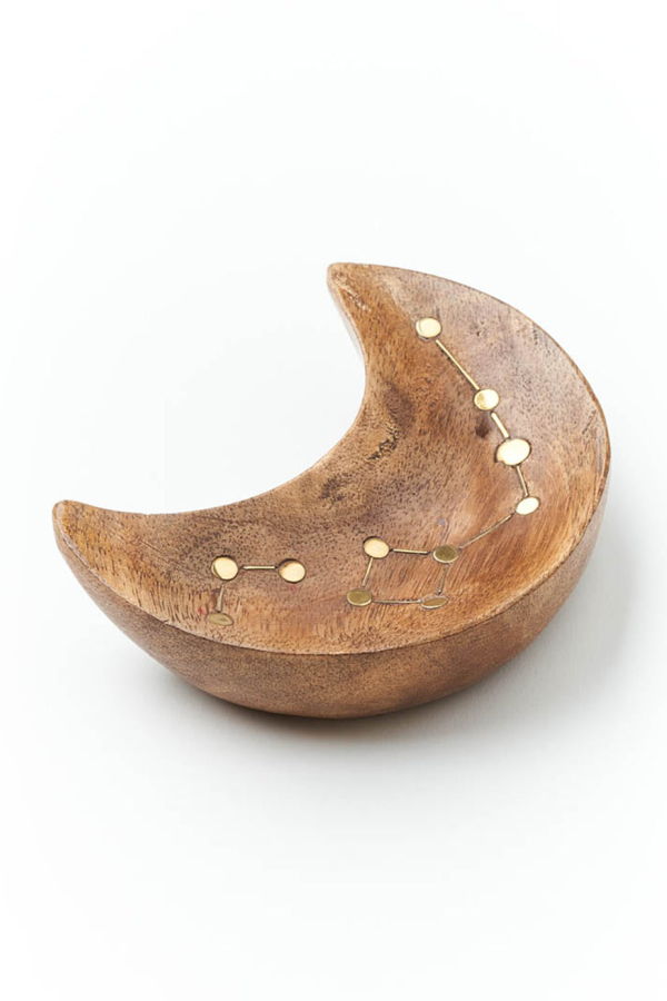 Matr Boomie Jyotisha Crescent Moon Jewelry Tray - Wood/Brass