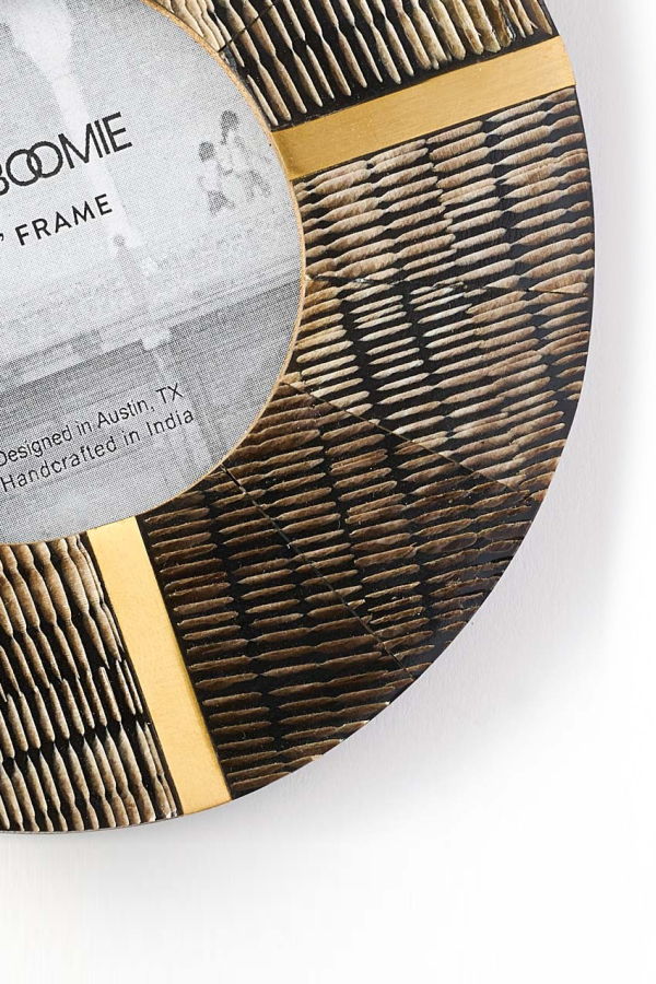 Matr Boomie Kerala Picture Frame - Carved Horn and Brass Inlay