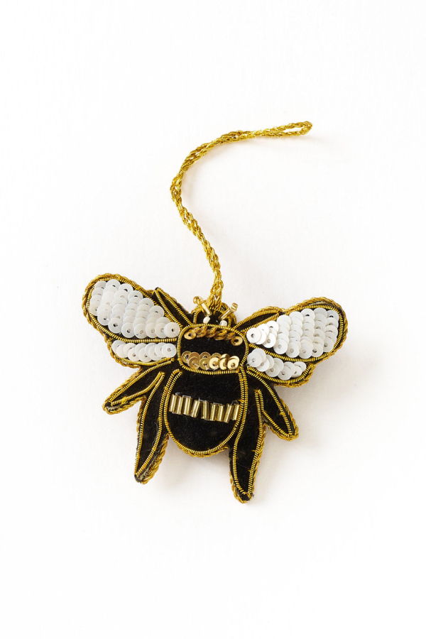 Matr Boomie Larissa Plush Bee Beaded Felt Ornament