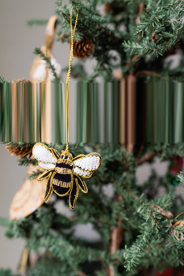 Matr Boomie Larissa Plush Bee Beaded Felt Ornament