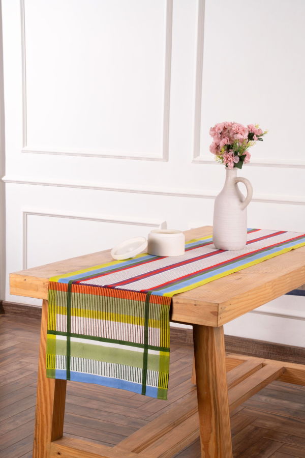 Inner Child Modernist Striped Table Runner