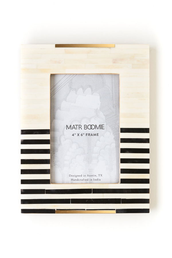 Matr Boomie Mukhendu Stripe Picture Frame - Black & White