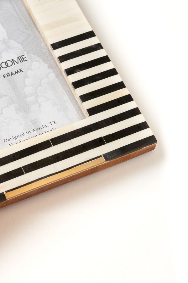 Matr Boomie Mukhendu Stripe Picture Frame - Black & White