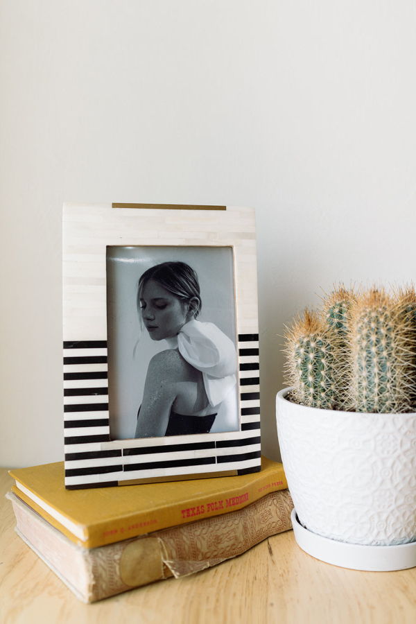 Matr Boomie Mukhendu Stripe Picture Frame - Black & White