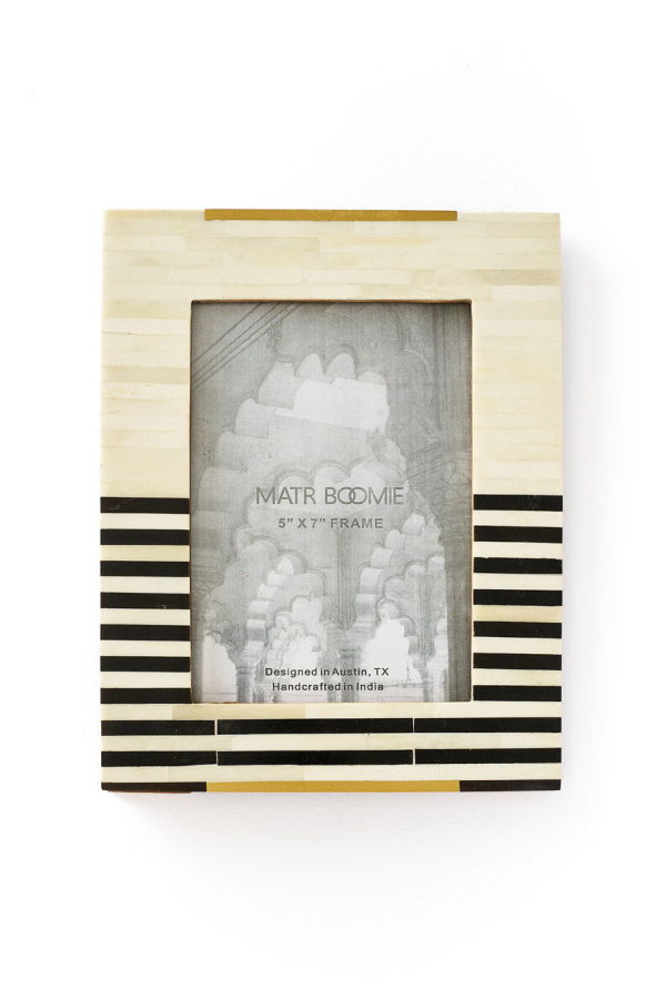 Matr Boomie Mukhendu Stripe Picture Frame - Black & White