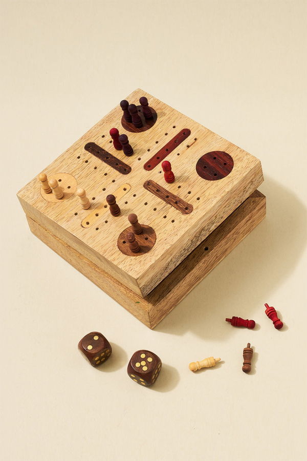 Matr Boomie Pachisi Travel Game Set - Hand Carved