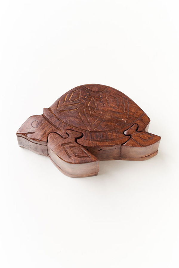 Matr Boomie Sea Turtle Puzzle Box - Sustainably Sourced Hand Carved Wood