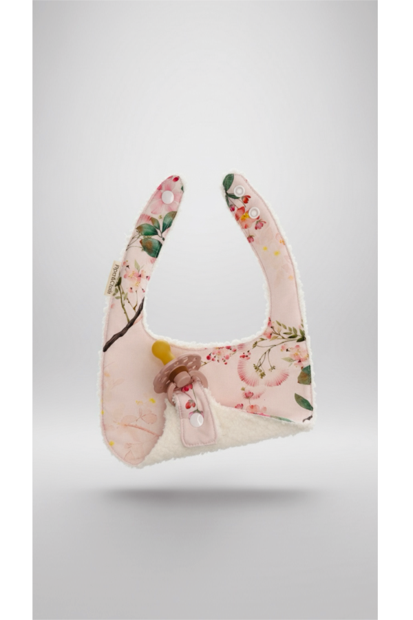 KIDS Piper&Cloth Soothe & Snap Pacifier Bib - Blush Botanical
