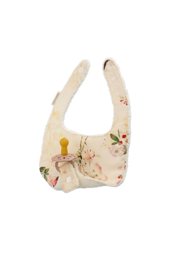 Piper&Cloth Soothe & Snap Pacifier Bib - Ivory Botanical
