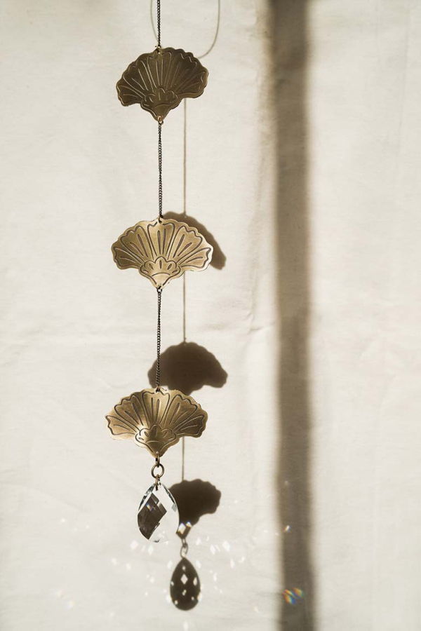 Matr Boomie Surya Cascade Floral Engraved Brass Suncatcher