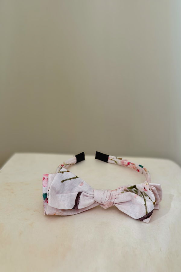 Piper&Cloth Three Little Bows Headband - Watercolor Camelia