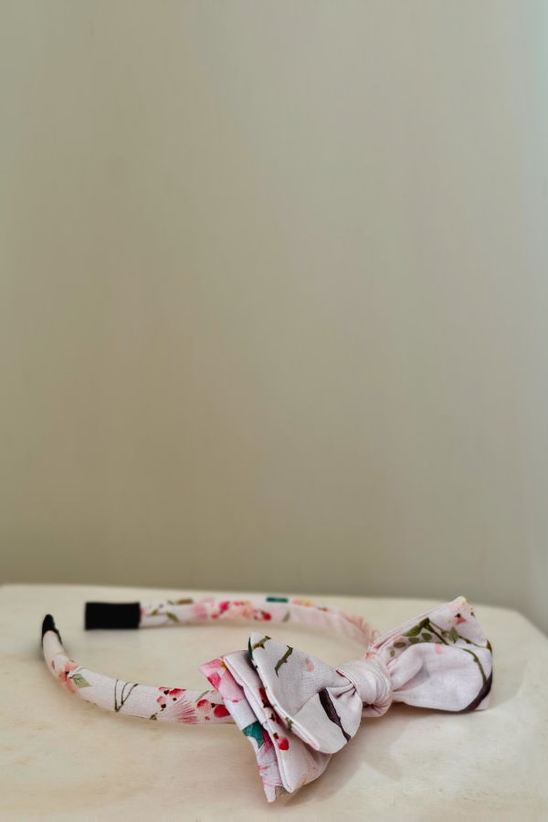 Piper&Cloth Three Little Bows Headband - Watercolor Camelia