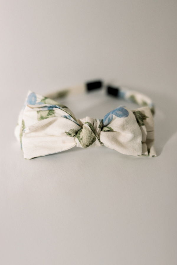 Piper&Cloth Three Little Bows Headband - Fleurs Bleues