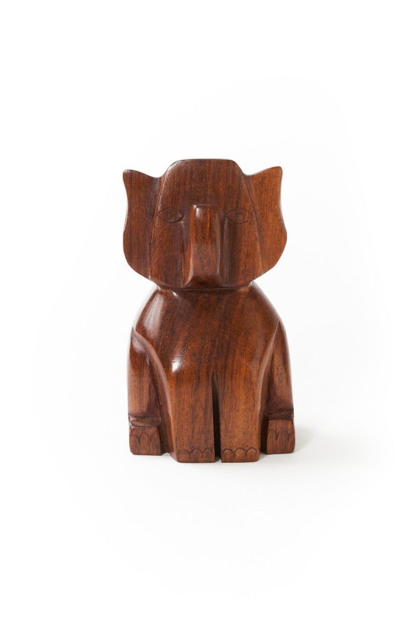 Matr Boomie Trunk Up Elephant Eyeglass Holder Stand - Hand Carved Wood