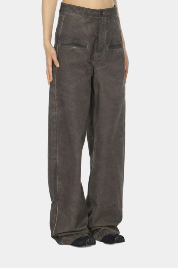 Uma Wang Ball Cotton Palazzo Pants - Grey Brown