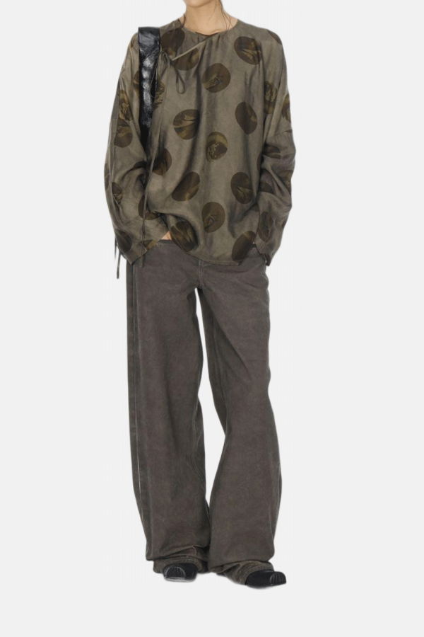 Uma Wang Ball Cotton Palazzo Pants - Grey Brown