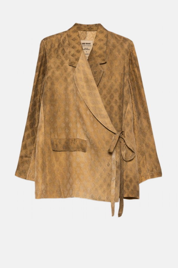 Uma Wang Diamond-Pattern Tie-Waist Blazer