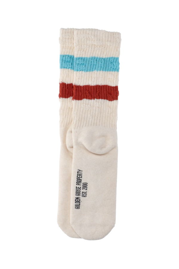 Golden Goose Striped Socks - Cream