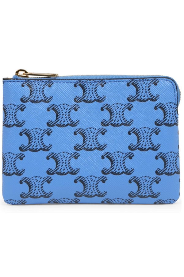 Celine Portamonete in Tela Triomphe Wallet - Blue