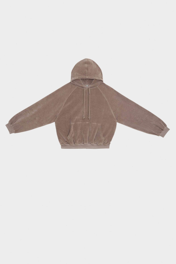 Baserange Rim Raglan Hoodie Organic Cotton Velour