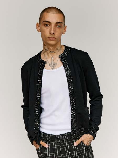 Ernest W. Baker Hearts Cardigan - Black | Garmentory