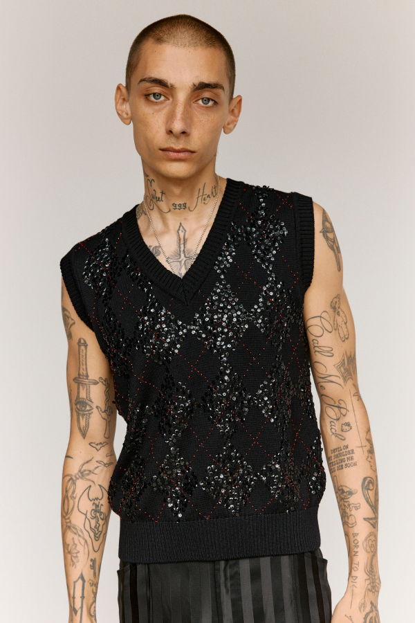 Ernest W. Baker Wool Handmade Argyle Vest