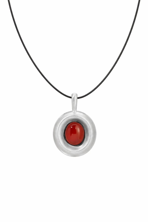 MAANCY Full Moon Leather Cord Necklace