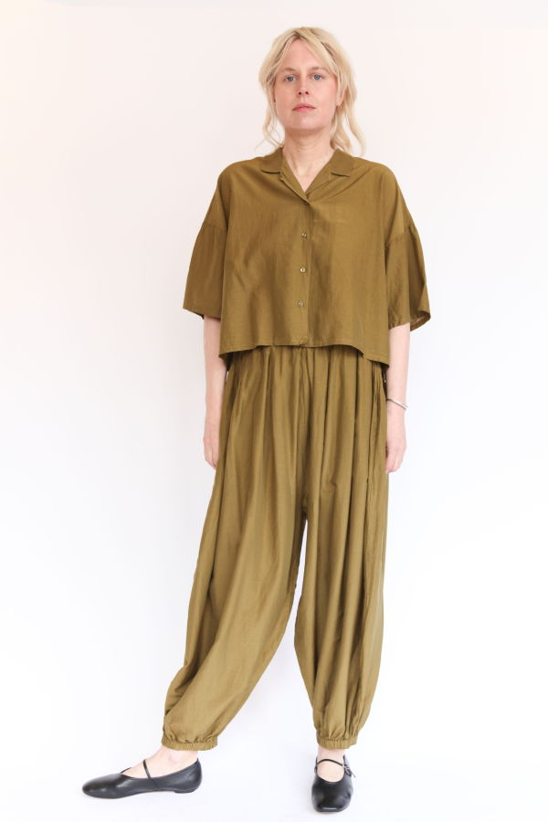 Black Crane Akari Pants - Dark Olive