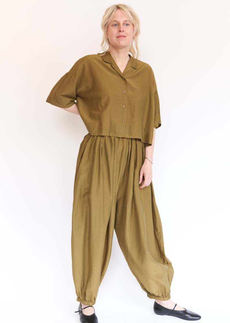 Black Crane Cropped Shirt