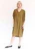 Black Crane Draped Dress - Dark Olive - Thumbnail 1