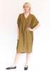 Black Crane Draped Dress - Dark Olive - Thumbnail 2
