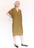 Black Crane Draped Dress - Dark Olive - Thumbnail 4