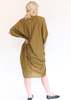 Black Crane Draped Dress - Dark Olive - Thumbnail 6