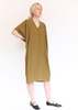 Black Crane Draped Dress - Dark Olive - Thumbnail 7