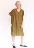 Black Crane Draped Dress - Dark Olive - Thumbnail 8