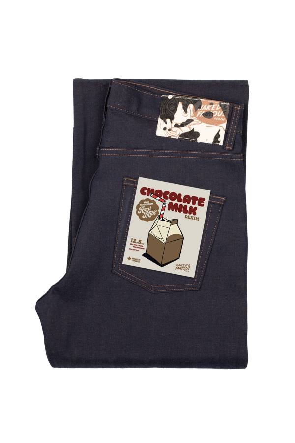 Naked & Famous Strong Guy Chocolate Milk Selvedge Indigo Jeans