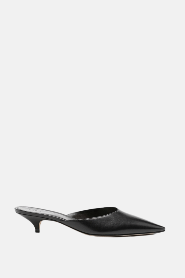 The Row Liisa Kitten Pointed Mules - Black