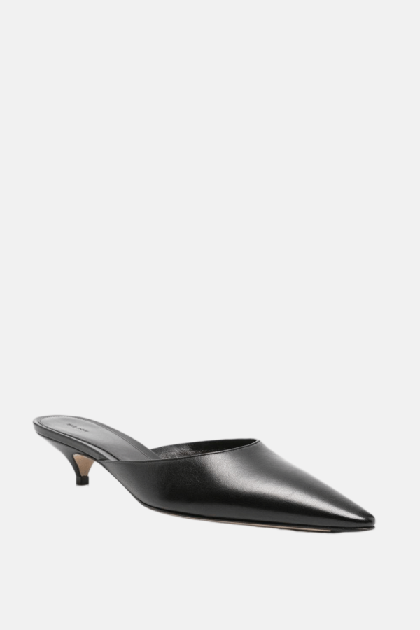 The Row Liisa Kitten Pointed Mules - Black