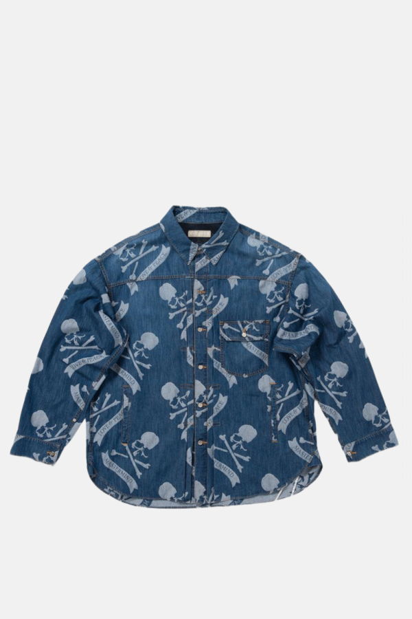 Mastermind World Skull-Print Denim Shirt