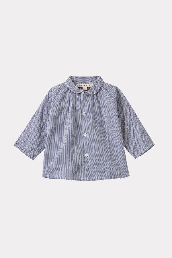 Kids Caramel Aloe Shirt - Blue Stripe