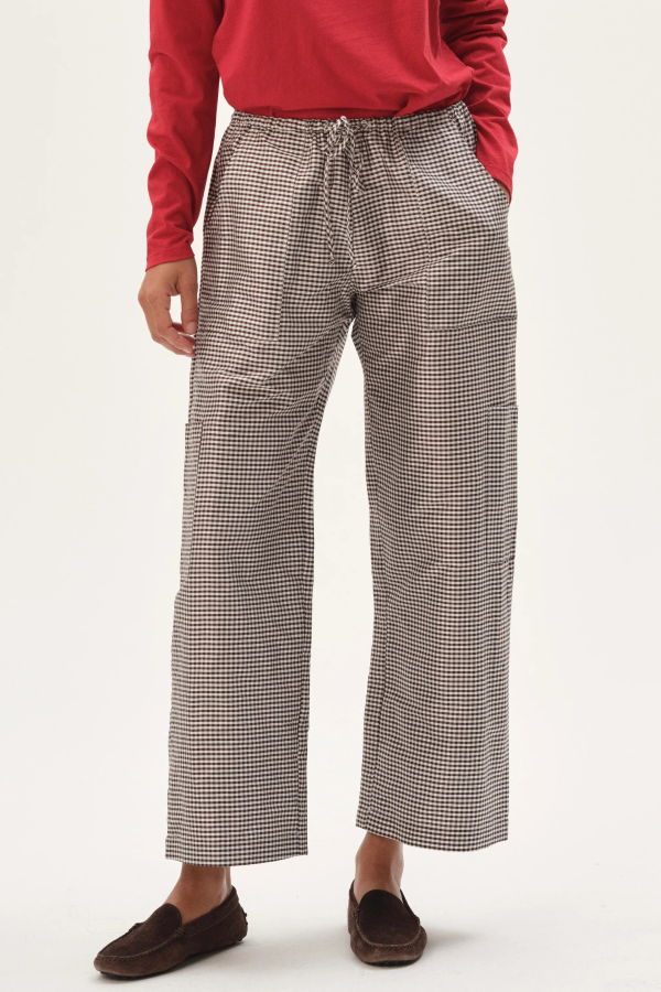 Donni. The Taffeta Gingham Cargo Pant