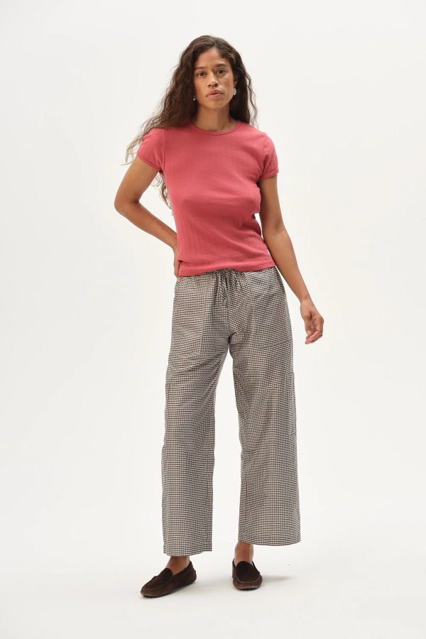 Donni. The Taffeta Gingham Cargo Pant