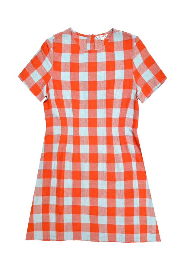 Ali Golden Plaid Mini Dress