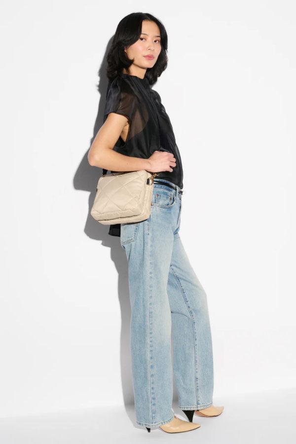 MZ Wallace Madison Crossbody Bag - Buff/Black