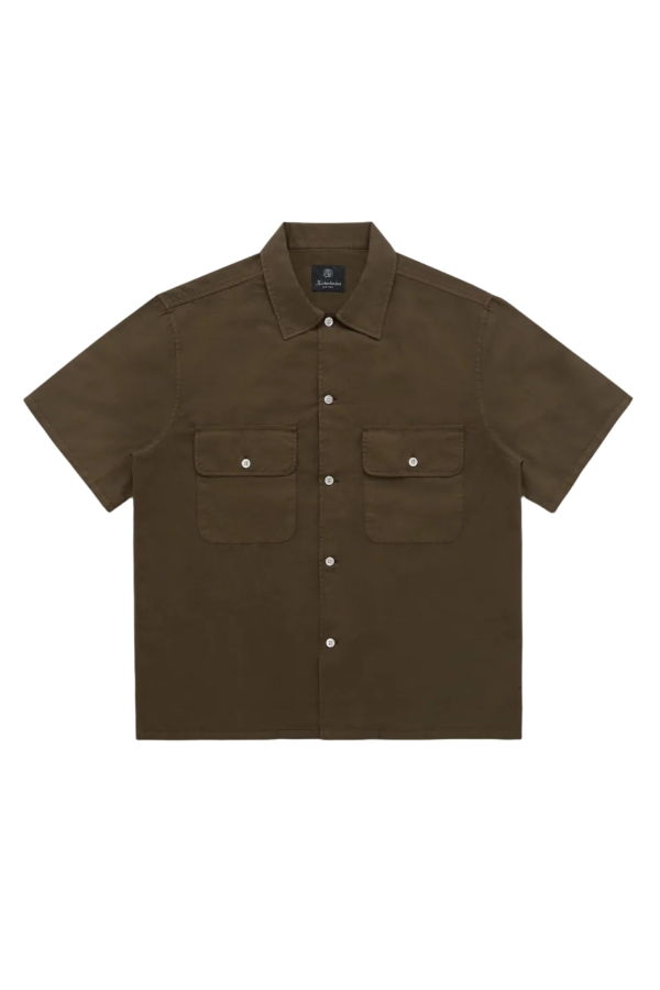 Knickerbocker Mar Cotton & Linen Shirt - Mocha