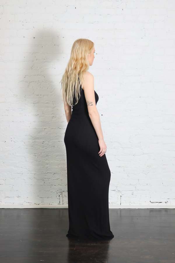 enza costa silk rib ankle length tank dress Enza Costa Silk Rib Ankle Length Tank Dress in Black