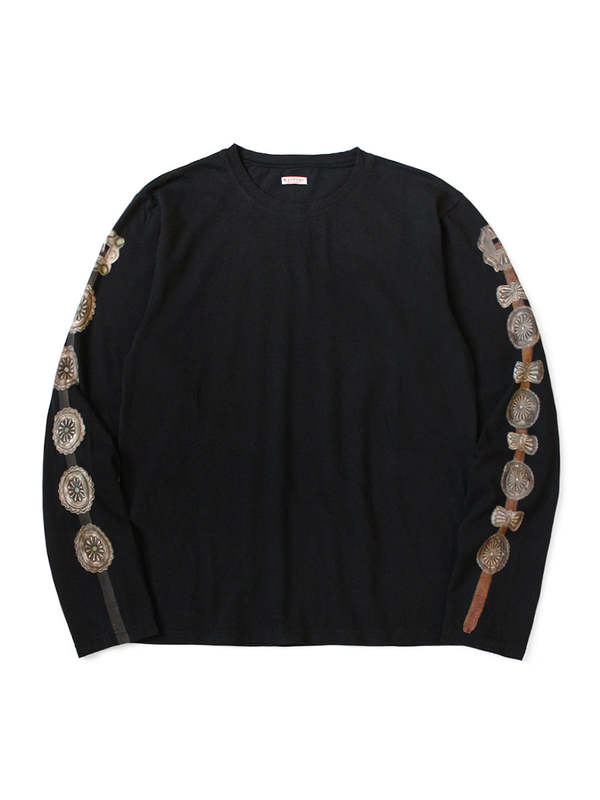 Kapital 20/- Jersey Long Sleeve T Concho Belt Sleeve - Black